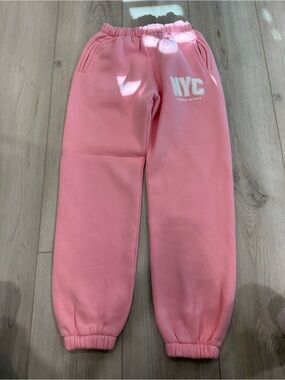 Women's Pink Fleece Sweatpants from colorful Natalie- Cozy Elastic Waist Joggers